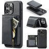 Fierre Shann Oil Wax Vegan Leather Magnetic Card Holder Back Phone Case, For iPhone 11 Pro Max, For iPhone 11, For iPhone 11 Pro  