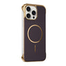Borderless Kevlar Texture Electroplated Magnetic Phone Case, For iPhone 15 Pro, For iPhone 15, For iPhone 14, For iPhone 14 Pro  