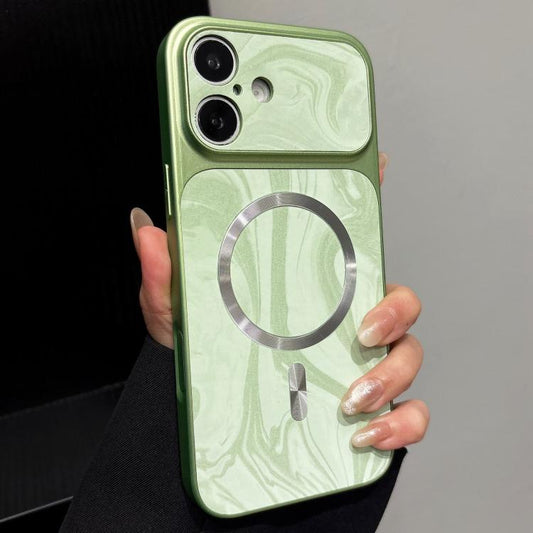 Water Ripple PC Magnetic Vegan Leather Phone Case, For iPhone 16, For iPhone 15 Pro Max  