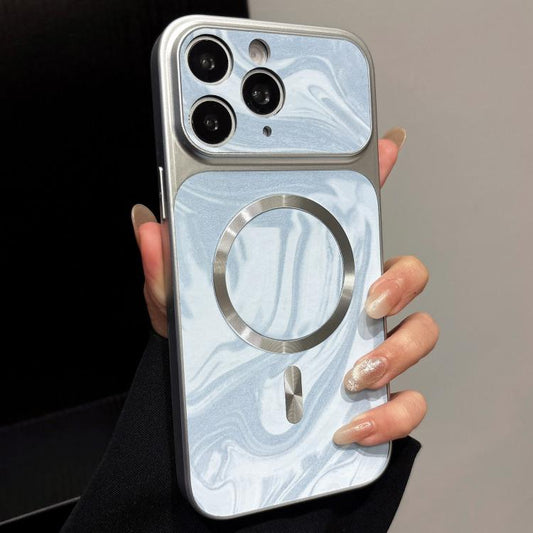 Water Ripple PC Magnetic Vegan Leather Phone Case, For iPhone 15, For iPhone 14 Pro  