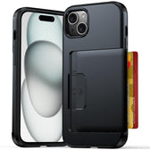 Sliding Card Slot PC Hybrid TPU Phone Case, For iPhone 13  