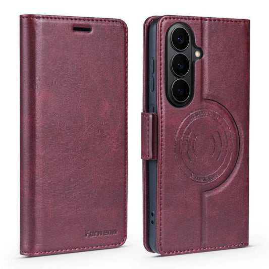 Forwenw F10 Dual-side Buckle Magnetic Vegan Leather Phone Case, For Galaxy S26+ 5G, For Galaxy S26 Ultra 5G, For Galaxy S26 5G, For Galaxy S25 5G, For Galaxy S25+ 5G, For Galaxy S25 Ultra 5G  