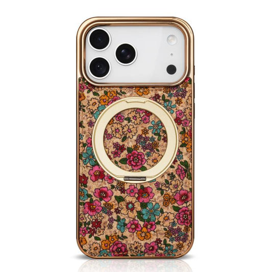 Flower Language Gear Magnetic Phone Case with Rotating Ring Holder, For iPhone 18 Pro Max / 17 Pro Max  