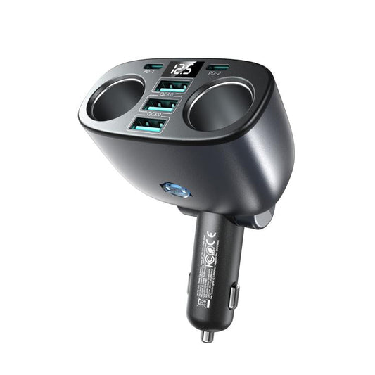 JOYROOM JR-CL51 Digital Display 7 in 1 Multi-Port Car Charger 195W Cigarette Lighter  