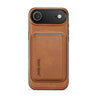 Fierre Shann Oil Wax Vegan Leather Magnetic Card Holder Phone Case, For iPhone Air, For iPhone 16 Pro Max, For iPhone 16 Pro, For iPhone 16 Plus  