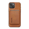 Fierre Shann Oil Wax Vegan Leather Magnetic Card Holder Phone Case, For iPhone 15, For iPhone 14 / 13, For iPhone 14 Pro, For iPhone 14 Pro Max  