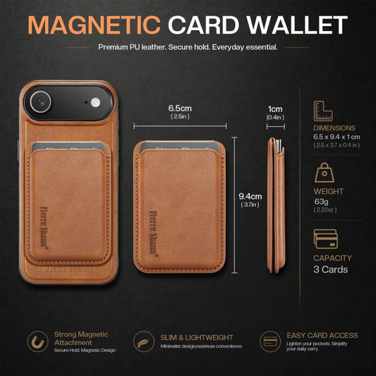 Fierre Shann Oil Wax Vegan Leather Magnetic Folding Card Wallet Phone Case, For iPhone Air, For iPhone 16 Pro Max, For iPhone 16 Pro, For iPhone 16 Plus  