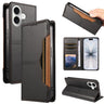 Patchwork Strong Magnetic External Card Slot Vegan Leather Phone Case, For iPhone 18 / 17, For iPhone 18 Pro / 17 Pro, For iPhone 18 Pro Max / 17 Pro Max, For iPhone 17e / 16e  