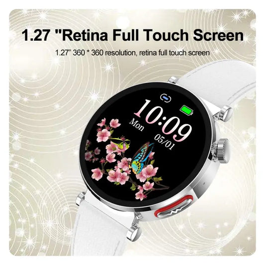 ET490 1.27 inch Color Screen Smart Watch Leather Strap, Support Bluetooth Call / ECG - UTrano