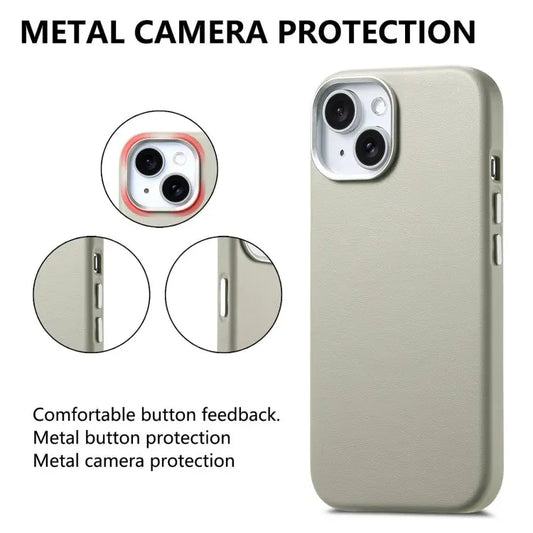 Electroplated Metal Button MagSafe Phone Case, For iPhone 13  