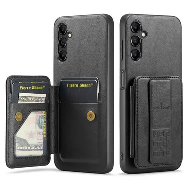 Fierre Shann Oil Wax Cow Leather Card Holder Back Phone Case, For Samsung Galaxy A14 5G, For Samsung Galaxy A53 5G, For Samsung Galaxy A73, For Samsung Galaxy A33 5G  
