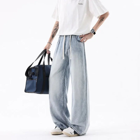 Gradient Ice Lightweight Drapey Loose Wide Leg Tapered Fit  Leg Pants  
