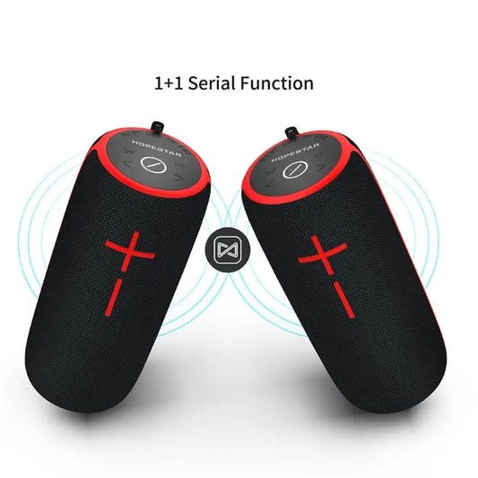HOPESTAR P21 TWS Portable Outdoor Waterproof Woven Textured Bluetooth Speaker, Support Hands-free Call & U Disk & TF Card & 3.5mm AUX & FM, P21 Black, P21 Grey, P21 Blue, P21 Red Utrano