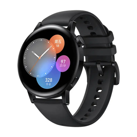 HUAWEI WATCH GT 3 Smart Watch 42mm Rubber Wristband, 1.32 inch AMOLED Screen, Support Heart Rate Monitoring / GPS / 7-days Battery Life / NFC, GT 3 42mm Black - UTrano