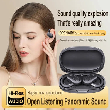 Hanger Type Stereo Outside Sound Bluetooth Earphones With Charging Bin - UTrano