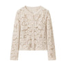 Hollow hook flower short knitted cardigan jacket  