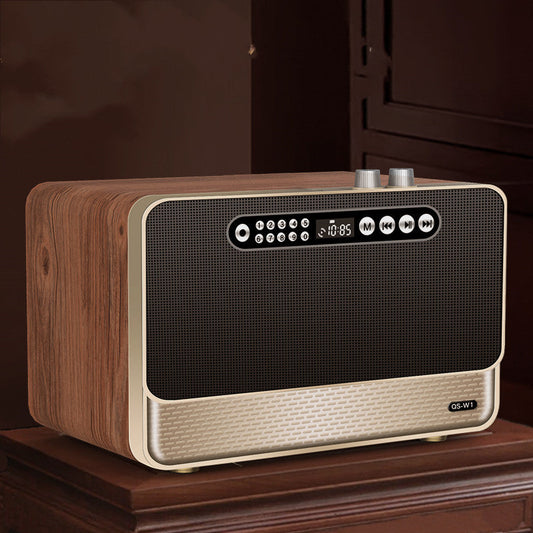 Home Wireless Bluetooth Speaker Wooden High Volume Dual Speaker Subwoofer  