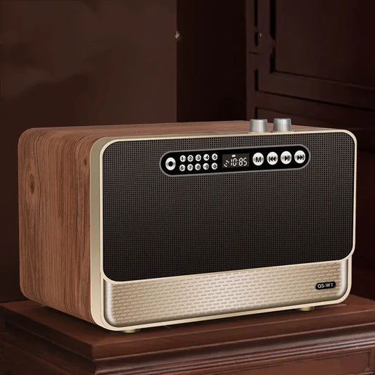 Home Wireless Bluetooth Speaker Wooden High Volume Dual Speaker Subwoofer  
