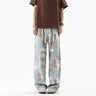 INS Streetwear Loose Patterned Lyocell Ice Silk Jeans  