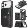 Kalebol Magnetic Button Card Bag MagSafe Ring Leather Phone Case, For iPhone 17 Pro Max, For iPhone 17 Pro, For iPhone 17, For iPhone Air  