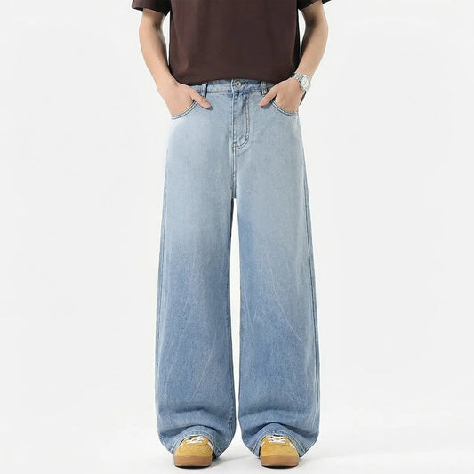 Loose Patchwork Lyocell Coolmax Denim Pants for Men  