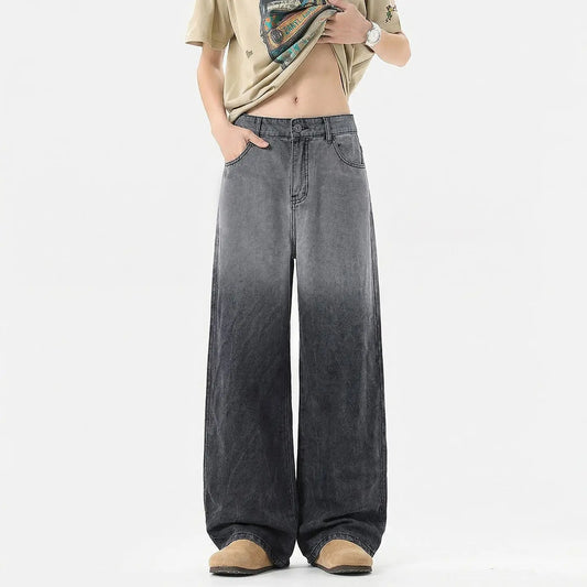 Loose Patchwork Lyocell Coolmax Denim Pants for Men  