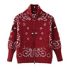 Loose high neck zipper embellished long sleeved cardigan sweater  