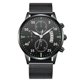 Luminous Calendar Dial Three Eyes And Six Needles Calendar Watch Men Utrano