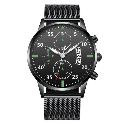 Luminous Calendar Dial Three Eyes And Six Needles Calendar Watch Men Utrano