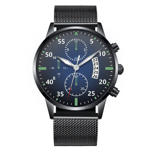 Luminous Calendar Dial Three Eyes And Six Needles Calendar Watch Men Utrano
