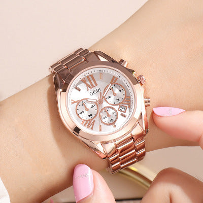 Luxury rose gold women casual watch  