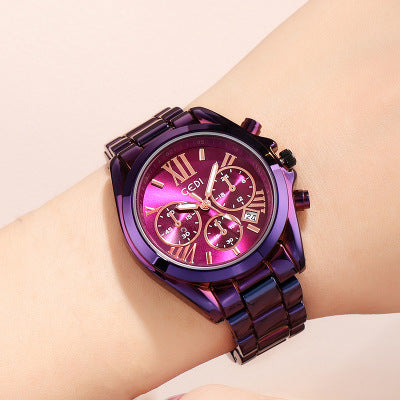 Luxury rose gold women casual watch  