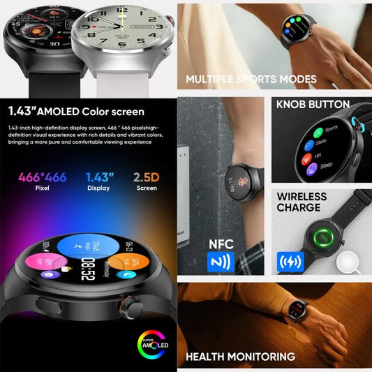 MT26 Smart Watch 1.43 inch AMOLED Bracelet, Support Bluetooth Call / Blood Pressure / Blood Oxygen / Heart Rate - UTrano