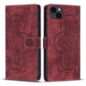 Mandala Embossed Retro Frosted Leather Phone Case, For iPhone 15, For iPhone 14 Plus, For iPhone 14 / 13, For iPhone 14 Pro  