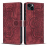 Mandala Embossed Retro Frosted Leather Phone Case, For iPhone 15, For iPhone 14 Plus, For iPhone 14 / 13, For iPhone 14 Pro  