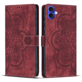 Mandala Embossed Retro Frosted Leather Phone Case, For iPhone 16, For iPhone 15 Pro Max, For iPhone 15 Pro, For iPhone 15 Plus  