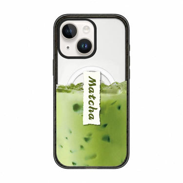 Matcha Latte Cake Pattern Magnetic Acrylic TPU Phone Case, For iPhone 14 Plus, For iPhone 14, For iPhone 14 Pro, For iPhone 14 Pro Max  