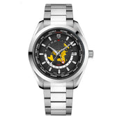 Men's Multifunctional Mechanical GMT Dual Time Zone Luminous Watrproof Watch Utrano