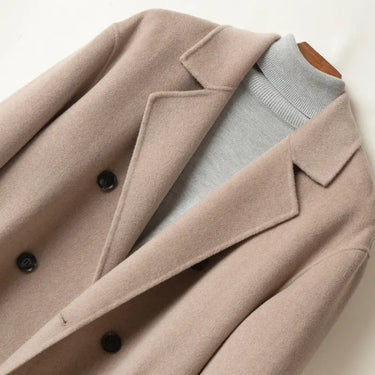 Men's Suit Collar Double Sided Wool Coat  