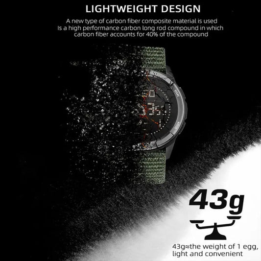 NORTH EDGE ALPS Outdoor Waterproof Men Carbon Fiber Digital Nylon Strap Smart Sports Watch  