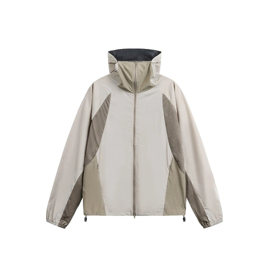 Outdoor Streetwear Color-Block Loose Hooded Sun Protection Jacket for Men  