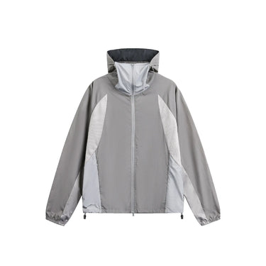 Outdoor Streetwear Color-Block Loose Hooded Sun Protection Jacket for Men  