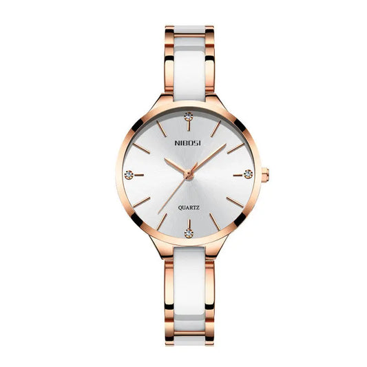 Rhinestone Ceramic Waterproof Quartz Ladies Watch 