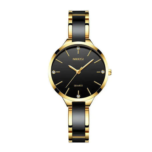Rhinestone Ceramic Waterproof Quartz Ladies Watch 