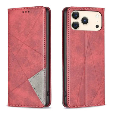Rhombus Texture Magnetic Leather Phone Case, For iPhone 17 Pro Max, For iPhone 17 Pro, For iPhone 17, For iPhone Air  
