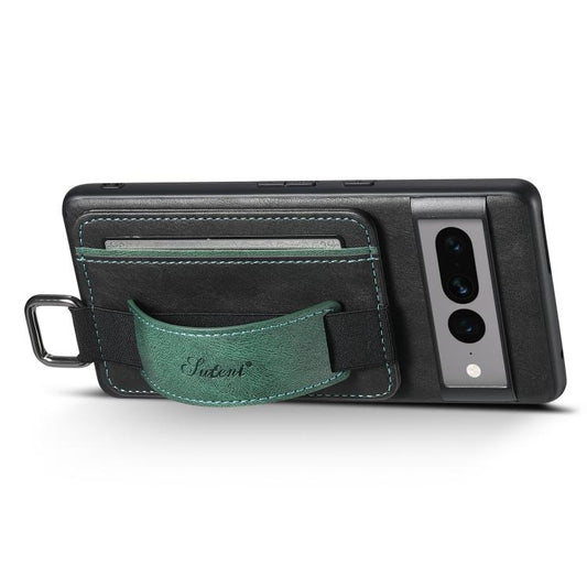 Suteni H13 Card Wallet Wrist Strap Holder PU Phone Case, For Googel Pixel 9, For Googel Pixel 8a, For Googel Pixel 8 Pro, For Googel Pixel 8  