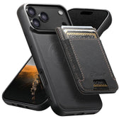 Suteni H17 Litchi Texture Leather MagSafe Detachable Wallet Phone Case, For iPhone 17 Pro Max, For iPhone 17 Pro, For iPhone 17, For iPhone Air, For iPhone 16e, For iPhone 16 Pro Max  