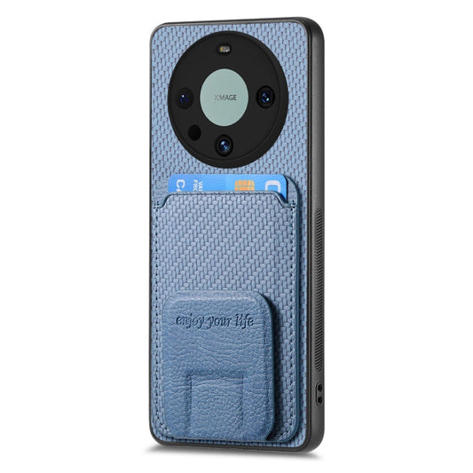 Carbon Fiber Card Bag Fold Stand Phone Case, For Honor 90 Pro, For Honor 90, For Honor Magic5 Pro, For Honor Magic5  