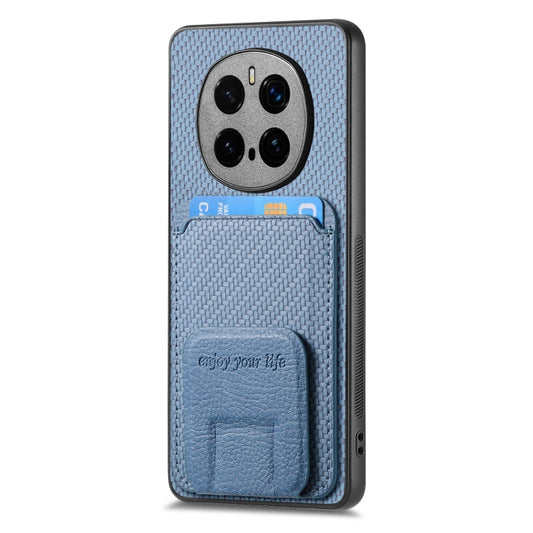 Carbon Fiber Card Bag Fold Stand Phone Case, For Honor 100 Pro 5G, For Honor 100 5G, For Honor X50i+, For Honor X50 5G  