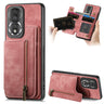 Retro Leather Zipper Wallet Back Phone Case, For Honor Play6C, For Honor  X8 5G, For Honor X40i, For Honor 70 Pro  